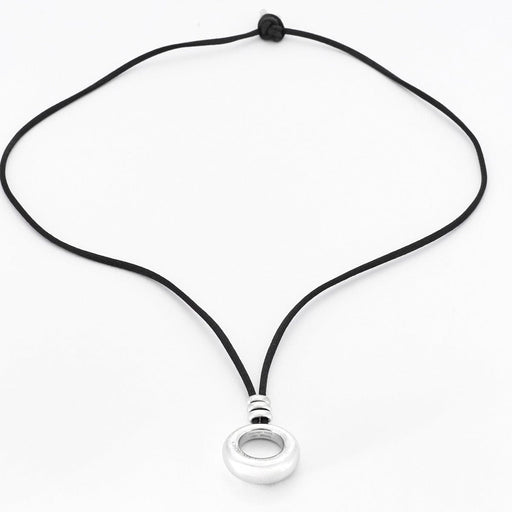 Collier CHAUMET - collier pendentif anneau or gris et diamants sur cordon 58 Facettes DV0497-14