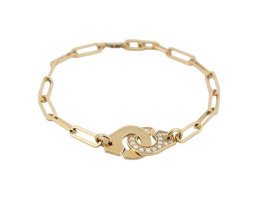 Bracelet bracelet DINH VAN menottes r12 or jaune 18k & diamants 58 Facettes 255762