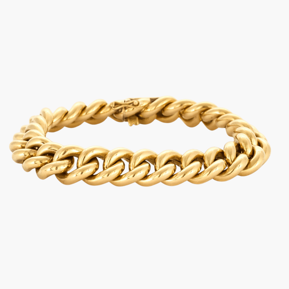 Bracciale in oro giallo maglia catena grumetta