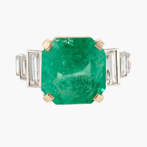 Bague diamant et émeraude