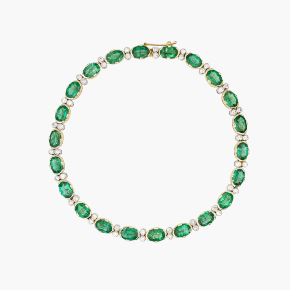 如来専佛　額装　R28-3 祖母绿手链- 经认证的古董珠宝- 58 Facettes