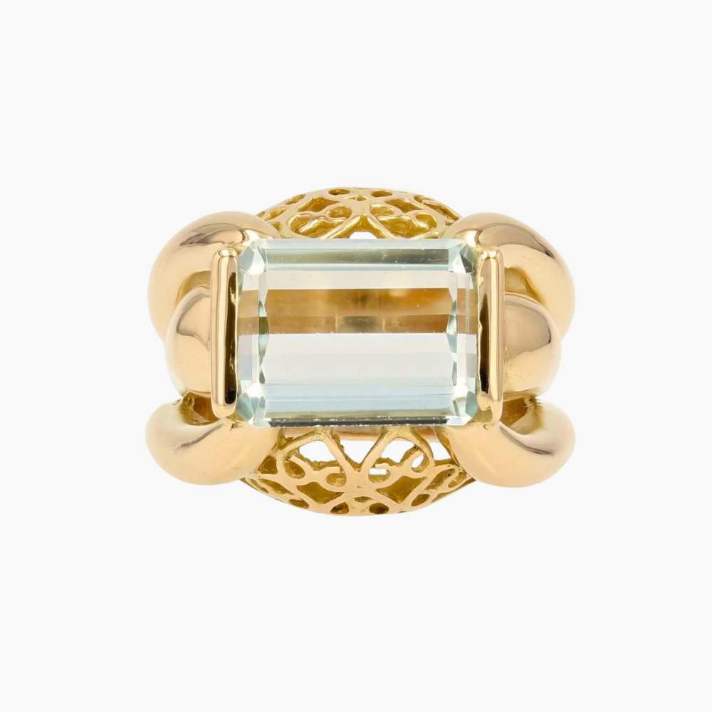 Bague Tank Aigue Marine