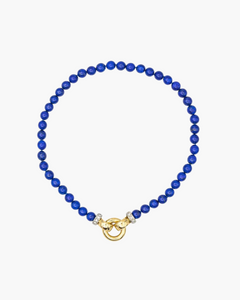 Collier perle lapis lazuli