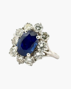 Bague marguerite saphir