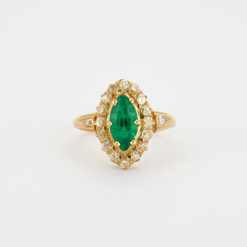 Bague Bague marquise émeraude diamants 58 Facettes 2808