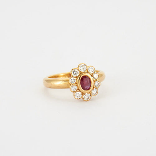 Bague Bague marguerite diamants rubis 58 Facettes 2669