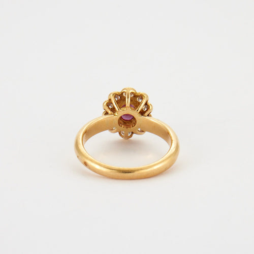 Bague Bague marguerite diamants rubis 58 Facettes 2669