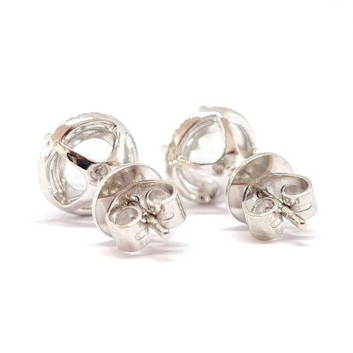 Küpe 18 ayar beyaz altından yapılmış, akuamarin ve pırlantalarla süslenmiş küpeler 58 Facettes