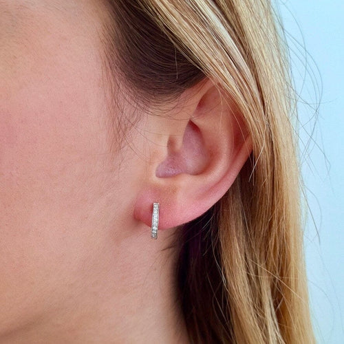 Minđuše Minđuše alke od belog zlata 18 karata i dijamanata 58 Facettes