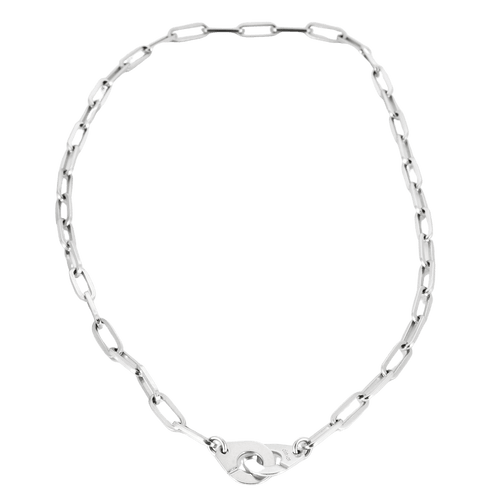 Collier Dinh Van - Collier menottes or blanc 58 Facettes