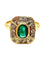 Bague 53.5 Bague en or jaune, émeraude 1 ct et diamants 0,15 ct 58 Facettes