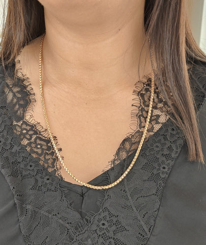 Collier Collier maille vénitienne ronde en or rose 18 ct 58 Facettes 33342