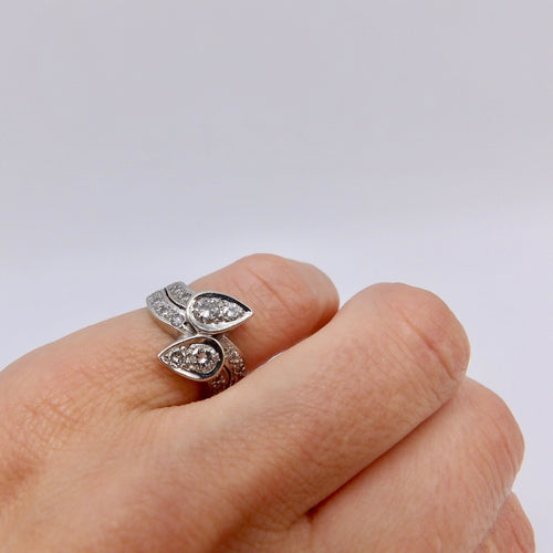 Bague 49 David Sarkin - Bague Moi et Toi bypass en or 14K et diamants 58 Facettes