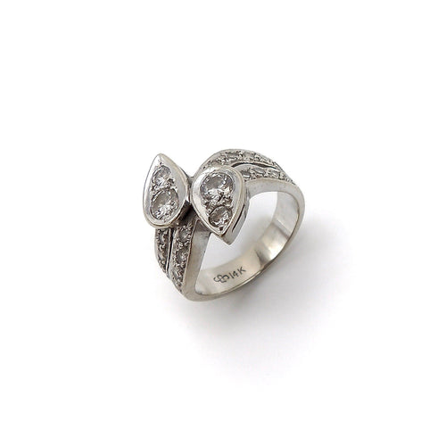 Bague 49 David Sarkin - Bague Moi et Toi bypass en or 14K et diamants 58 Facettes