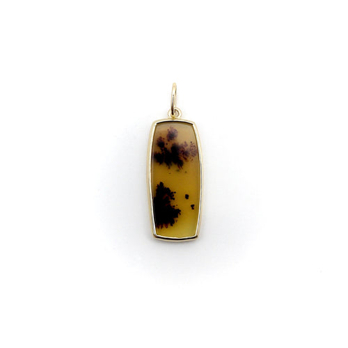Pendentif Pendentif en agate paysage en or 14 carats 58 Facettes