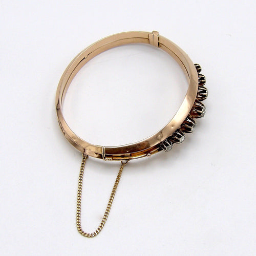 Bracelet Victorien - Bracelet en or rose 14K et diamants taille rose 58 Facettes