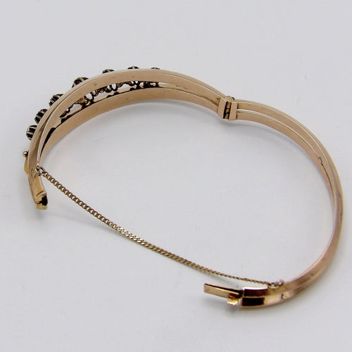 Bracelet Victorien - Bracelet en or rose 14K et diamants taille rose 58 Facettes