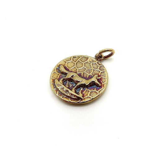 Pendentif Pendentif charm sanglier en or 14k et rubis 58 Facettes
