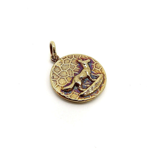 Pendentif Pendentif charm sanglier en or 14k et rubis 58 Facettes