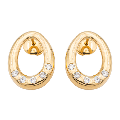 Boucles d'oreilles Boucles d'oreilles en or jaune 18 carats et diamants 58 Facettes 1029210CN