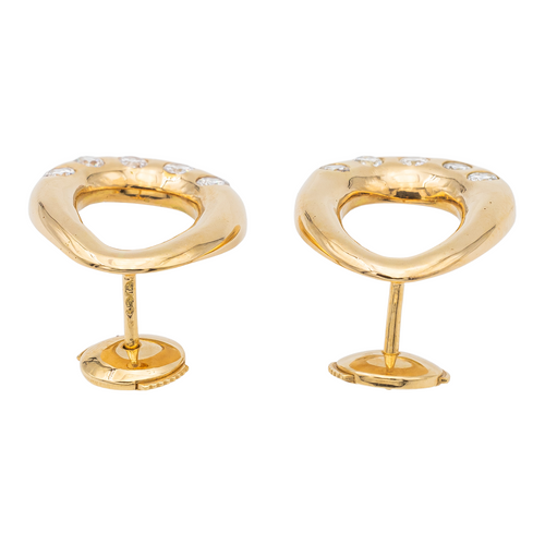 Boucles d'oreilles Boucles d'oreilles en or jaune 18 carats et diamants 58 Facettes 1029210CN