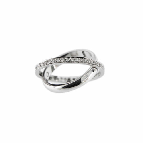 Bague 52 Alliance fede - Bague en or blanc 18 ct et diamants 0,46 ct 58 Facettes 10308