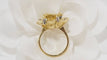Bague 54 Bague fleur vintage en or jaune 18 ct et diamants 58 Facettes 31829