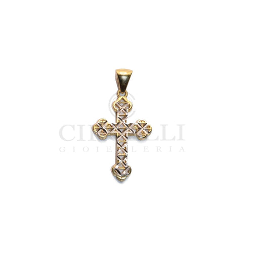 Cross Pendant - Women's pendant in 18k two-tone gold 58 Facettes NA00GB100ABFH