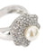 Bague 57 Bague fleur - Bague en or blanc 18 ct avec perle et diamants 58 Facettes 10510