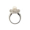 Bague 57 Bague fleur - Bague en or blanc 18 ct avec perle et diamants 58 Facettes 10510