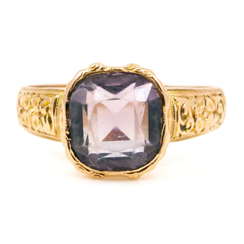 Bague 61 Bague solitaire en or 14 k et améthyste ±3,00 ct 58 Facettes FFBACBC95CC944E7BF80095C9212A5F8