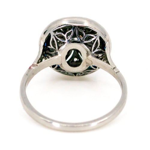 Bague 53.5 Bague en platine avec diamants taille brillant et saphirs 58 Facettes 1BA92700DC5E4AA9849DD51B20095EC6