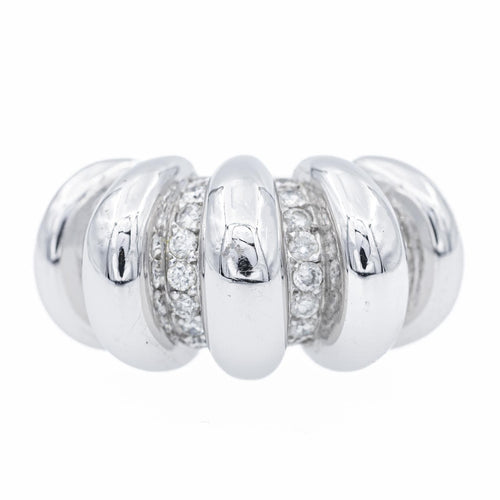 Bague 56 Bague en or blanc 18 carats sertie de diamants 58 Facettes 1089442CN