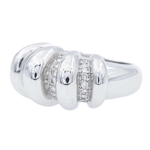 Bague 56 Bague en or blanc 18 carats sertie de diamants 58 Facettes 1089442CN