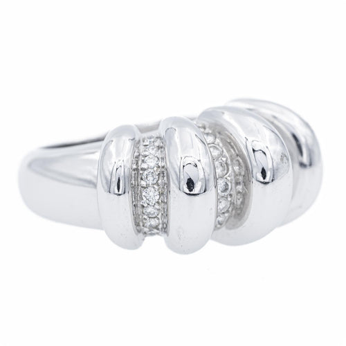 Bague 56 Bague en or blanc 18 carats sertie de diamants 58 Facettes 1089442CN
