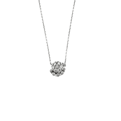 Collier Cartier - Collier pendentif vintage motifs floraux en or blanc et diamants 58 Facettes BO/240037/