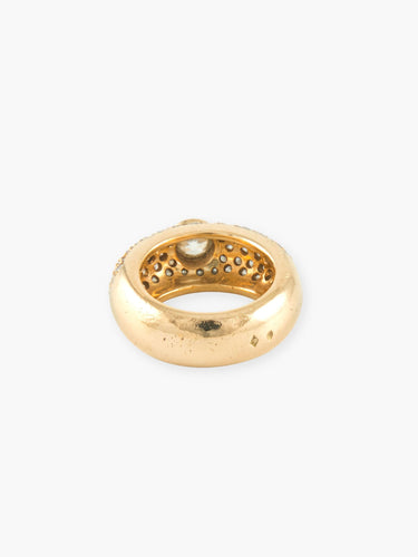 Bague 51 Bague jonc pavée en or jaune 18k et diamants 58 Facettes 130055