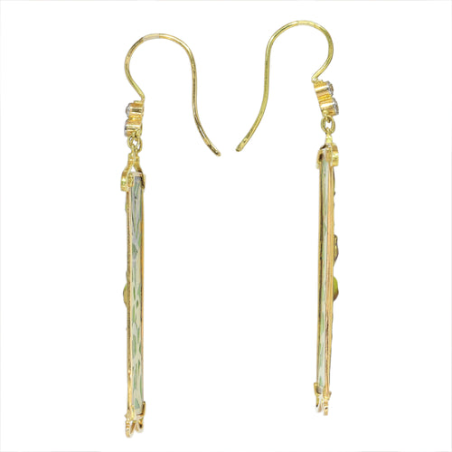 Boucles d'oreilles Boucles d’oreilles Art nouveau en or jaune 18 ct, émail plique-à-jour et diamants 58 Facettes 11139-0001