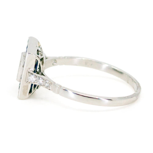Bague 55 Bague en platine avec diamant et saphirs 58 Facettes 82D30D78F205492C917A7069D8B6C2E8