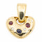 Pendentif Pendentif cœur en or jaune 18 carats serti de diamants, rubis et saphir 58 Facettes 1117935CN