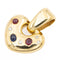 Pendentif Pendentif cœur en or jaune 18 carats serti de diamants, rubis et saphir 58 Facettes 1117935CN
