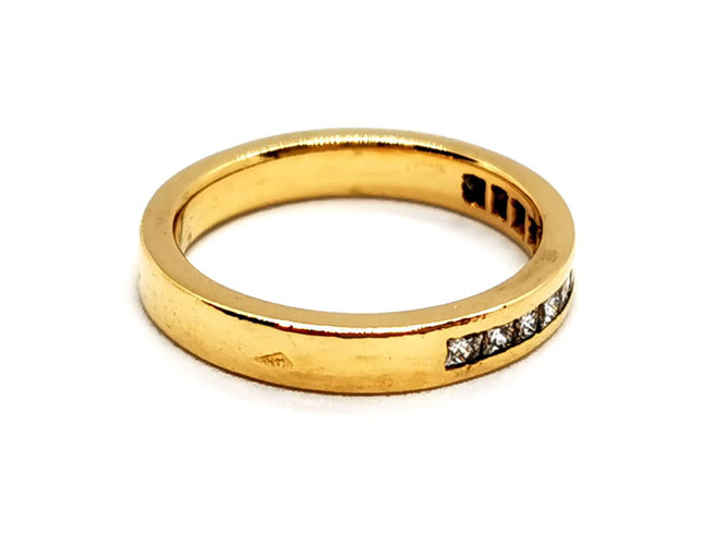 Bague 48 Bague demi-alliance sertie rail en or jaune 18 carats et diamants 58 Facettes 1126712CN