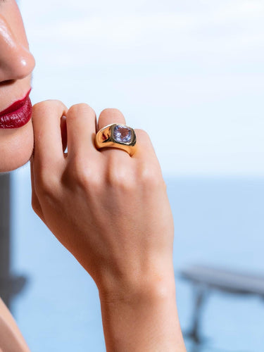 Bague 54 Bague cocktail en or jaune 18 carats et améthyste 58 Facettes 1132900CD