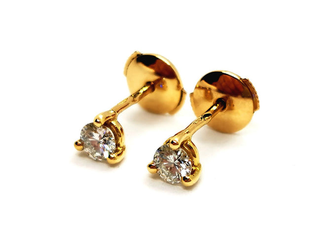 Boucles d'oreilles Boucles d'oreilles puces en or jaune 18 carats et diamants 58 Facettes 1152964CD