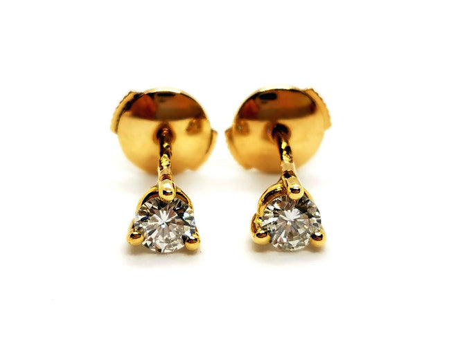 Boucles d'oreilles Boucles d'oreilles puces en or jaune 18 carats et diamants 58 Facettes 1152964CD