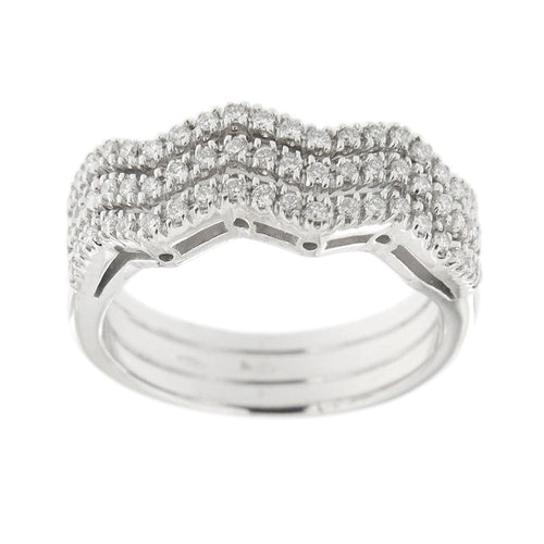 Bague 54 Bague rivière zigzag en or blanc 18 ct et diamants 58 Facettes 11598