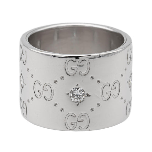 Bague 52 Gucci Icon - Bague en or blanc 18 carats et diamants 58 Facettes 1160020CN