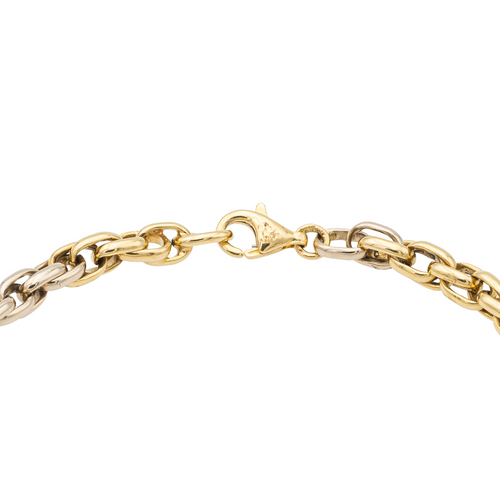 Bracelet Bracelet maille ovale en or jaune et or blanc 18 carats 58 Facettes 1161958CD