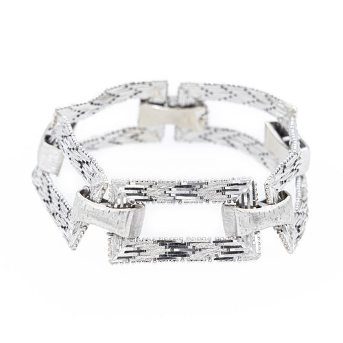 Bracelet Bracelet Art déco en or blanc 18 carats 58 Facettes 1167351CN