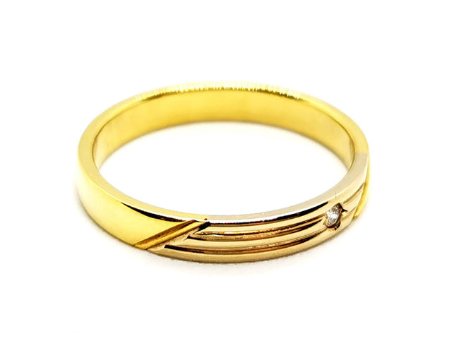 Bague 54 Alliance - Bague en or jaune 18 carats et diamant 58 Facettes 1178338CD